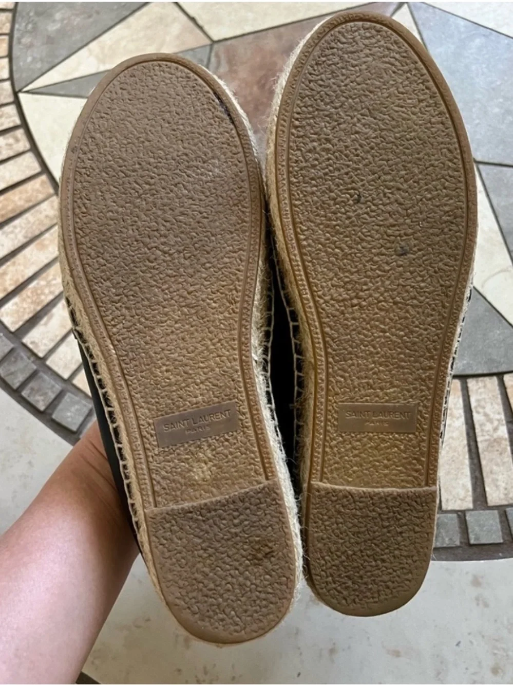 Saint Laurent Black Lambskin Espadrilles size 6.5